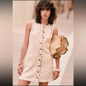 Sézane Villa Dress in Ecru